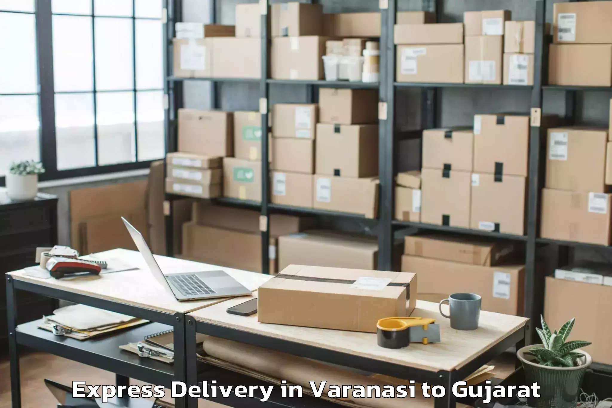 Professional Varanasi to Navrachana University Vadodara Express Delivery